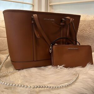 Michael Kors Brown Leather Tote Bag